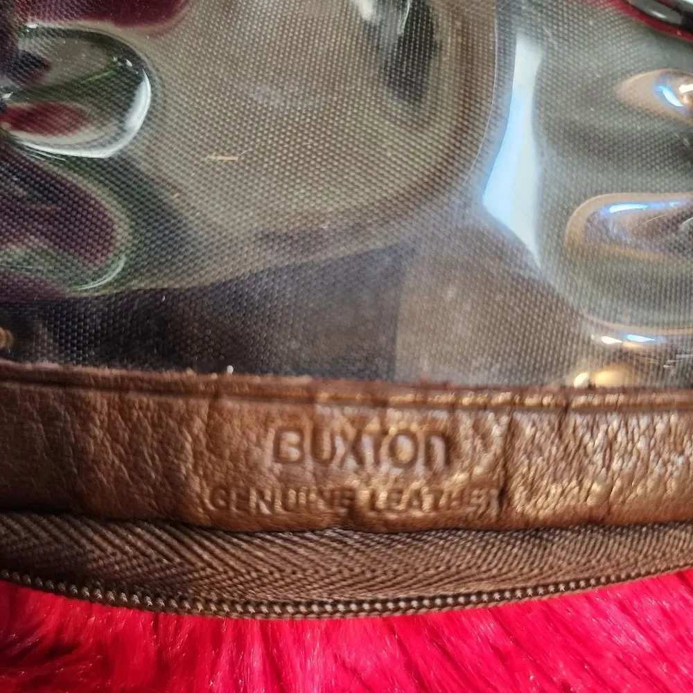 Vintage Brown Genuine Pebbled Leather Coin Pouch with Silver Toned Kiss Lock